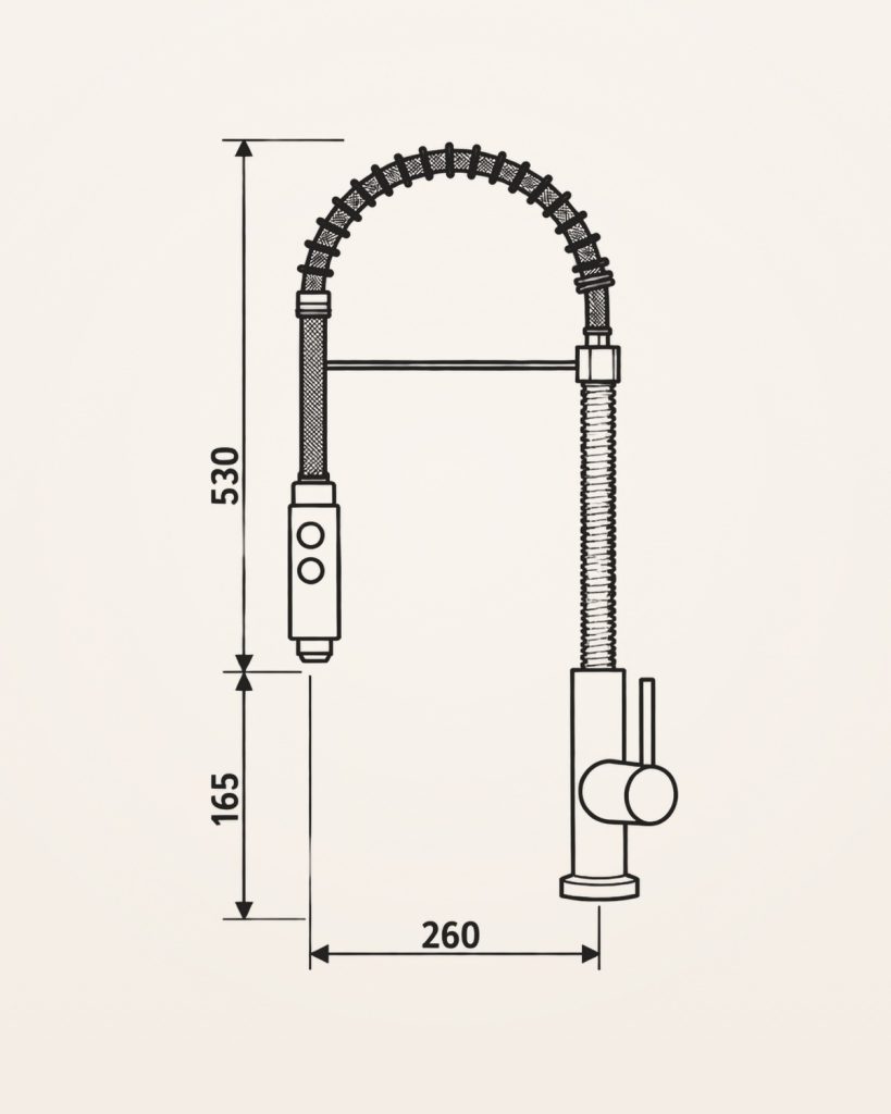 Arábico · Cozinha com mola industrial — desenho técnico