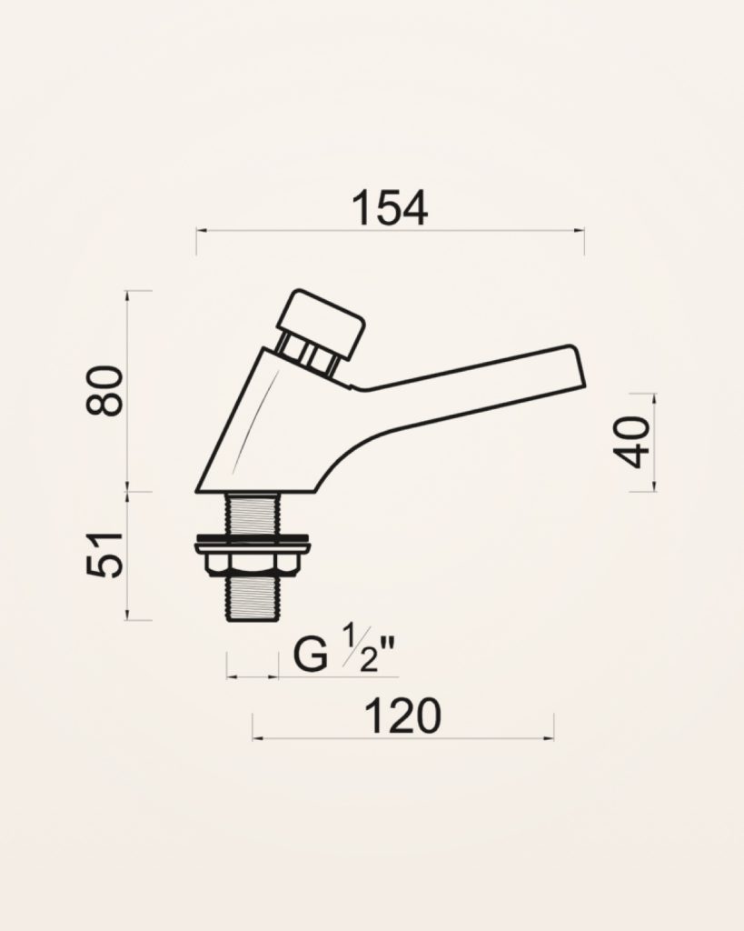Arafura 003 · Lavatório temporizada — desenho técnico