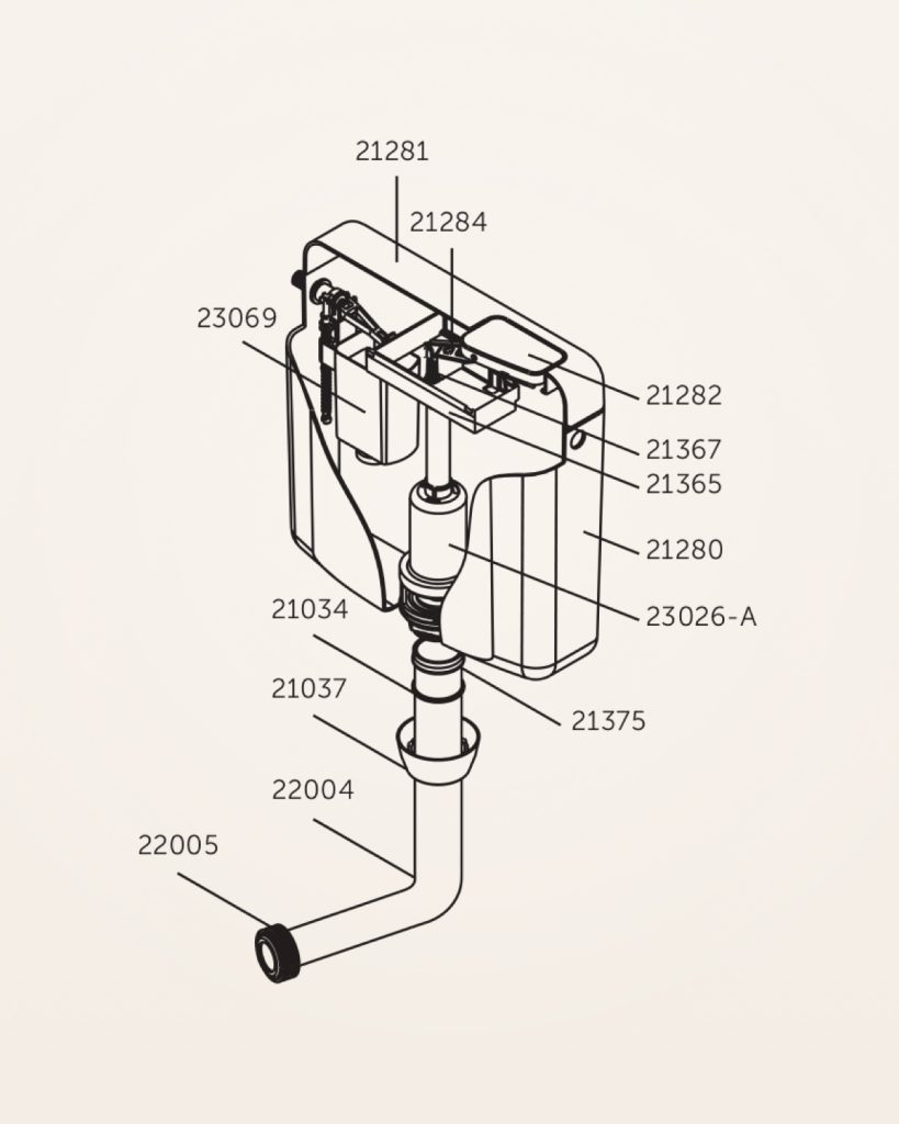 Autoclismo Jet — desenho técnico