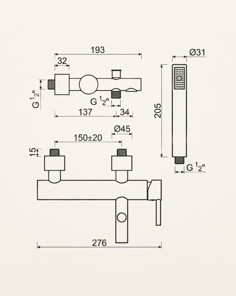 Báltico · Banheira — desenho técnico
