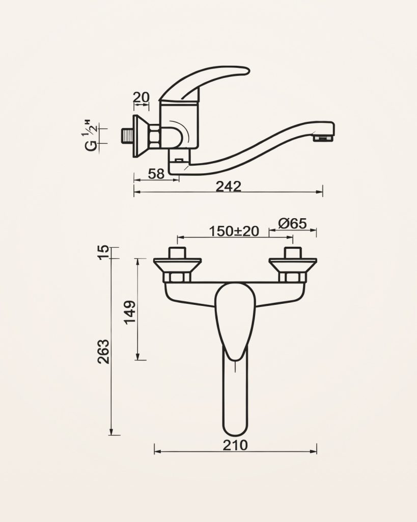 Java 006 · Cozinha de parede — desenho técnico