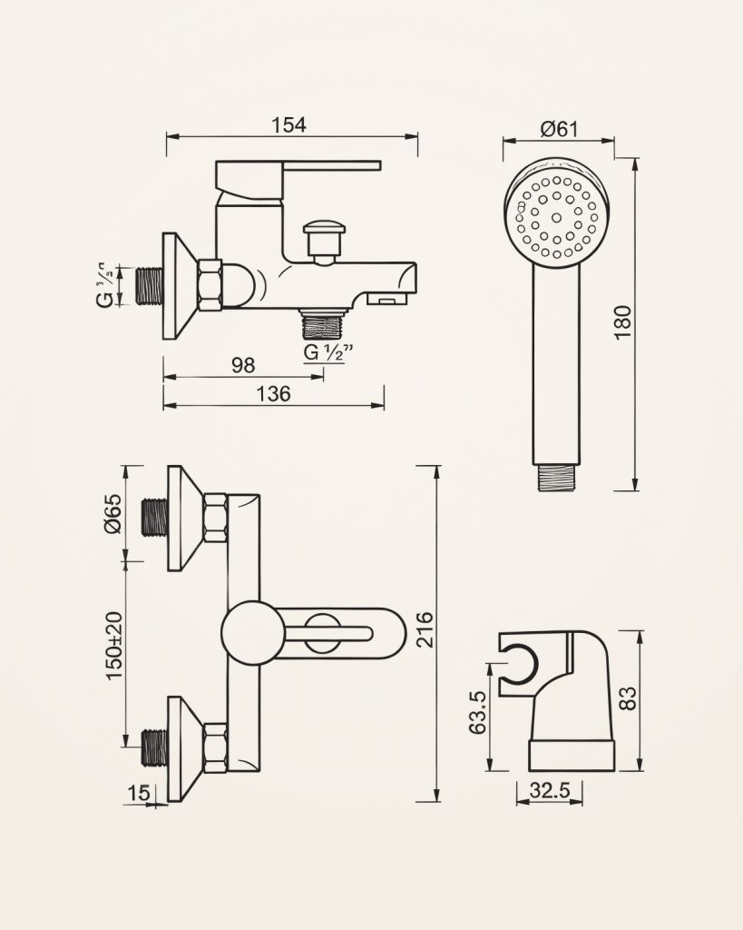 Lis · Banheira — desenho técnico