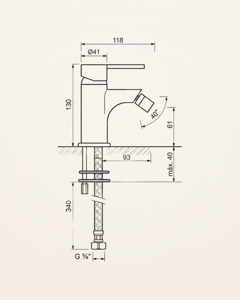 Lis · Bidé — desenho técnico