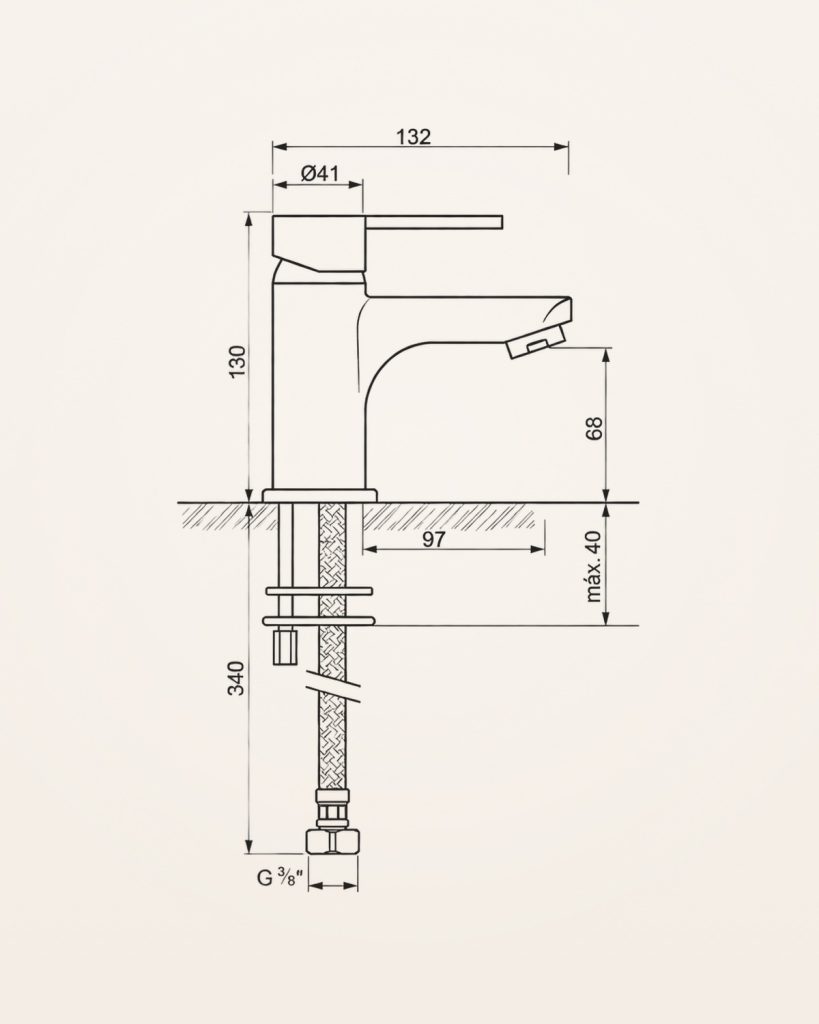 Lis · Lavatório — desenho técnico