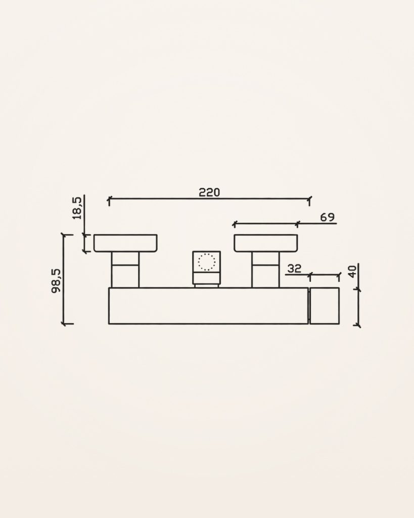 Royal · Base de chuveiro — desenho técnico