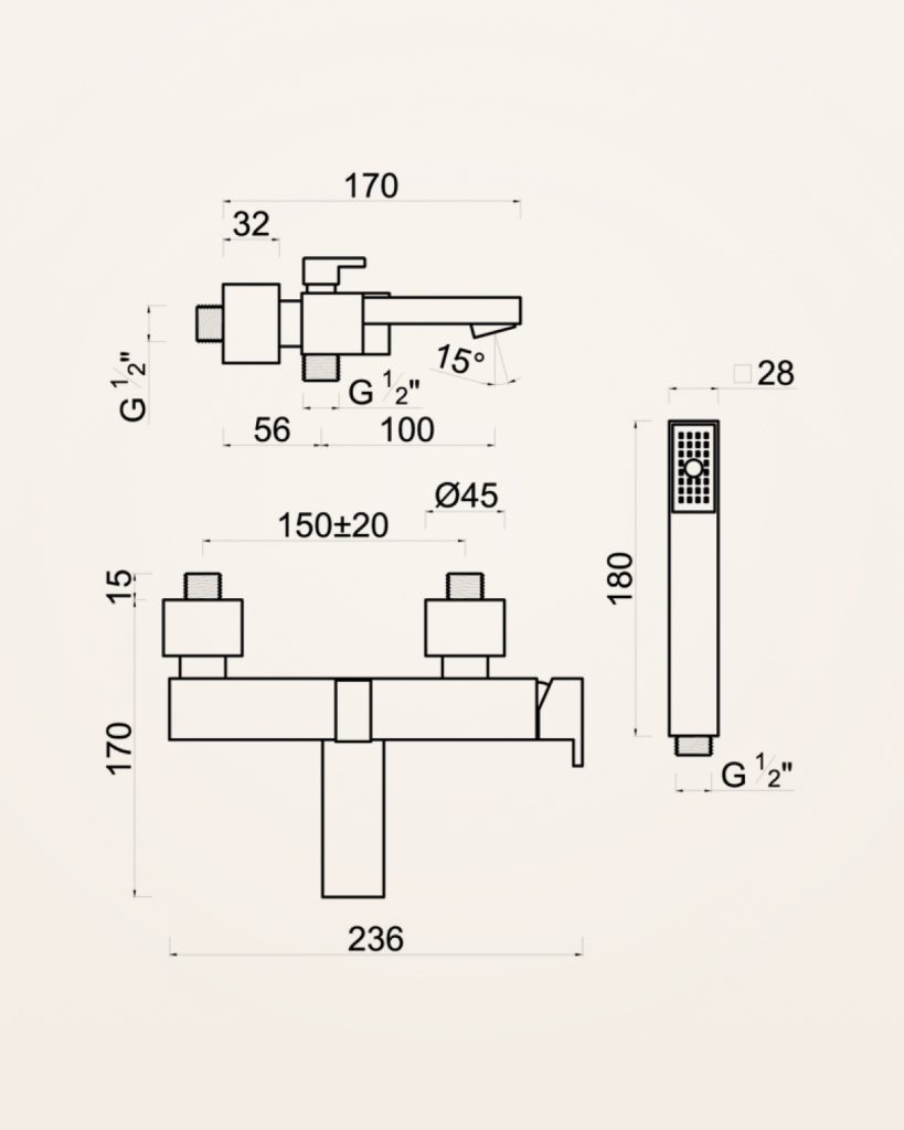 Sidra · Banheira — desenho técnico