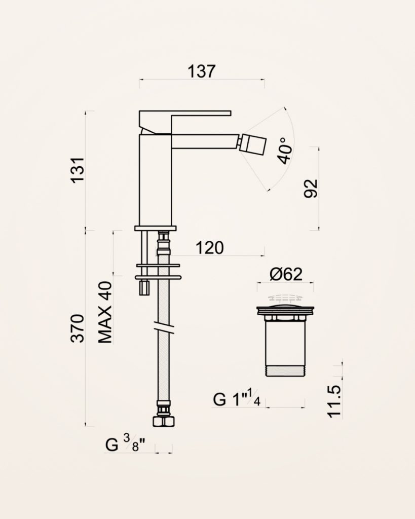 Sidra · Bidé — desenho técnico